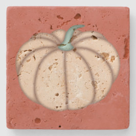 Cream Pumpkin on Dark Orange Steinuntersetzer