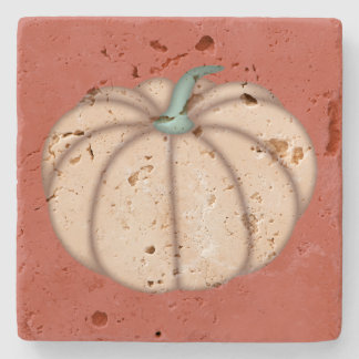 Cream Pumpkin on Dark Orange Steinuntersetzer