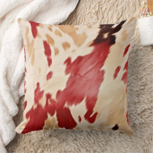 Cream Red Black Cowhide Weihnachten Kissen