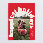 Cream Red Bold Typografy Christmas One Foto Feiertagskarte<br><div class="desc">***Bitte senden Sie mir eine Nachricht für die passenden Designs*** ____________________ Das Design in dieser Vorlage ist vollständig editierbar / anpassbar durch Sie den Kunden - klicken Sie auf weitere Schaltfläche personalisieren, wenn Sie das Design verschieben, hinzufügen, löschen oder erheblich ändern möchten - __________________________ Haben Sie Fragen zum Design oder...</div>