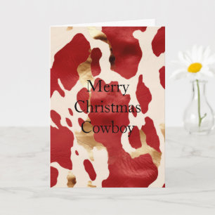Cream Red Gold Western Cowhide Karte