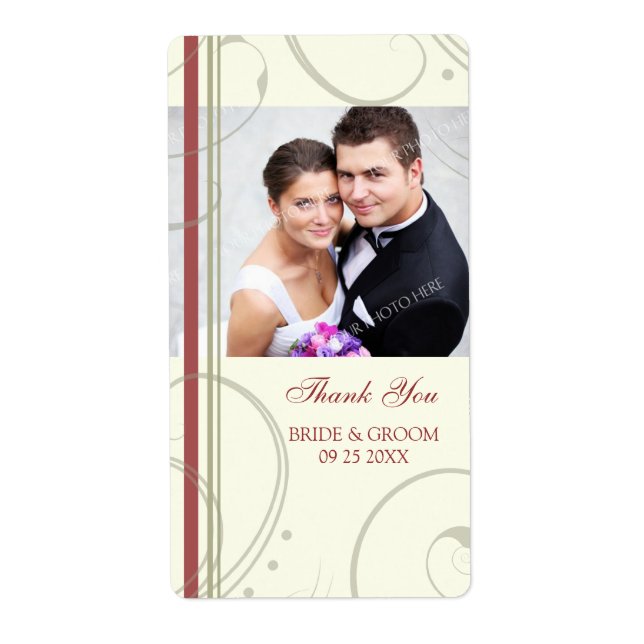 Cream Red Wirbel Foto Wedelmarken (Vorne)