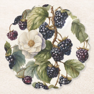 Cream Regal Elegance BlackBerry & Blooms Untersetzer