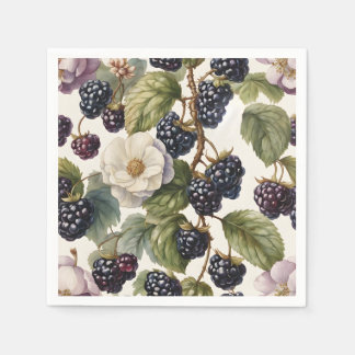 Cream Regal Eleganz Blackberry & Blüten Serviette