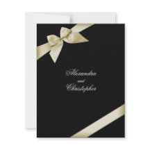 Cream Ribbon Hochzeitsankündigung