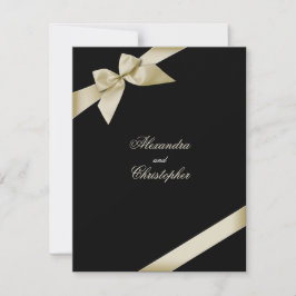 Cream Ribbon Hochzeitsankündigung Einladung