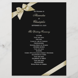 Cream Ribbon Wedding Program Programm