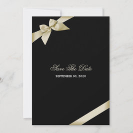 Cream Ribbon Wedding Save the Date