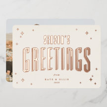 Cream+Rose Gold Season's Greetings and Stars Foto