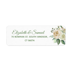 Cream Rose Hochzeit Braut Bräutigam Namen Vorlage