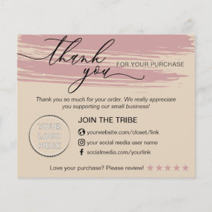 Cream Rose Pink Store Kleinunternehmen Danke Flyer