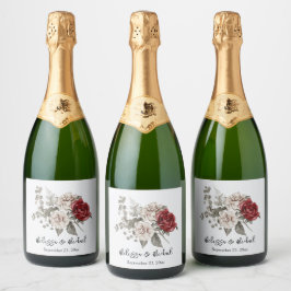 Cream & Rote Rose Boho Blume Bouquet Wedding