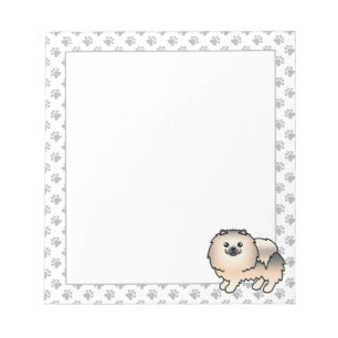 Cream Sable Pomeranian Süßer Cartoon-Hund Notizblock