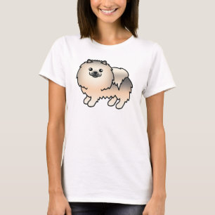 Cream Sable Süße Cartoon Pomeranian Hund Kunst T-Shirt