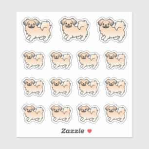 Cream Sable Tibetan Spaniel Niedliche Cartoon Hund Aufkleber