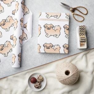 Cream Sable Tibetisch Spanisch Cartoon Dog Muster Geschenkpapier