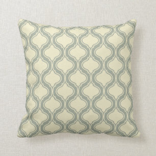 Cream & Sage Green Geometric Muster Kissen