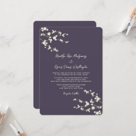 Cream Sakura Kirschblüten Lila Hochzeit Asiens Einladung