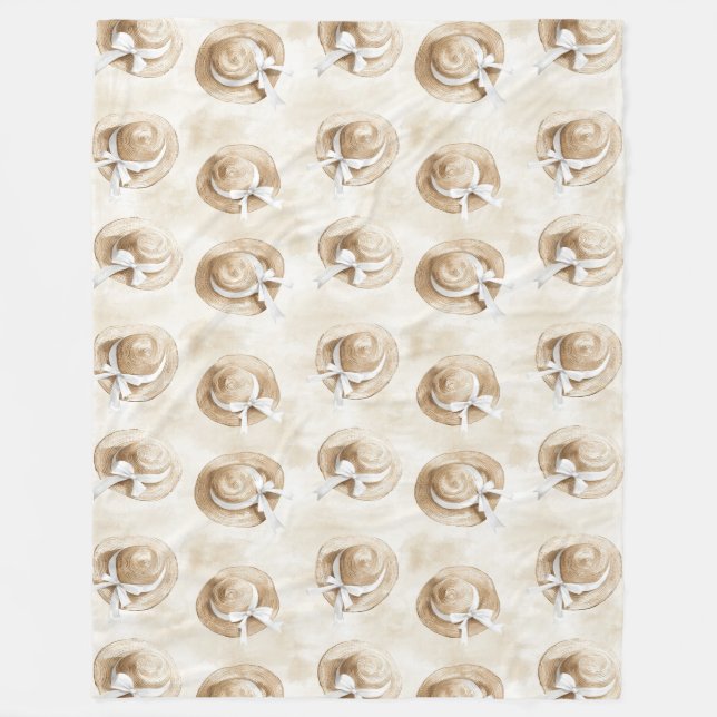 Cream Sand Beach Hats   Fleecedecke (Vorderseite)