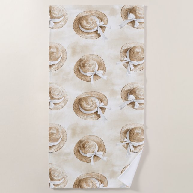 Cream Sand Strandhüte   Strandtuch (Vorderseite)