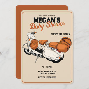 Cream Scooter Baby Shooter Einladung
