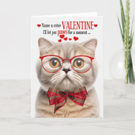 Cream Scottish Fold Cat Spaß Valentinstag Feiertagskarte