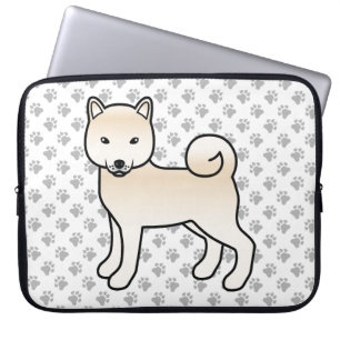 Cream Shiba Inu süße Cartoon-Hund-Illustration Laptopschutzhülle