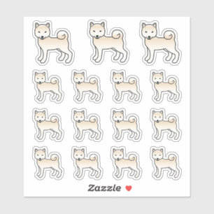 Cream Shiba Inu süße Cartoon-Hunde Aufkleber