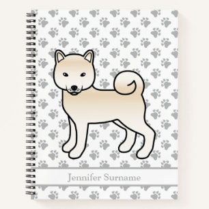 Cream Shiba Inu Süßer Cartoon-Hund & Benutzerdefin Notizbuch