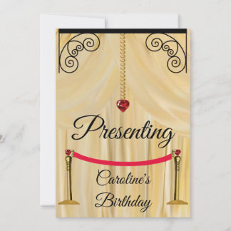 Cream Silk Theater Vorhang Geburtstag Einladung