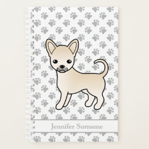 Cream Smooth Coat Chihuahua Dog & Custom Text Planer