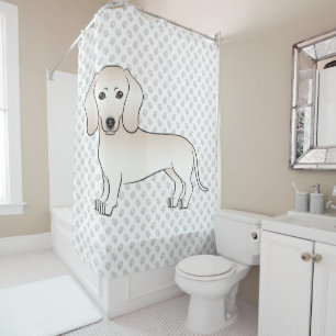 Cream Smooth Coat Dachshund Cartoon Hund mit Namen Duschvorhang
