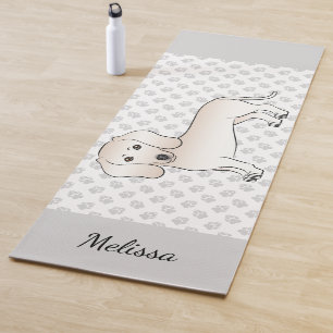 Cream Smooth Coat Dachshund Cartoon Hund mit Namen Yogamatte