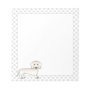Cream Smooth Coat Dachshund Cartoon Hund Mit Pfote Notizblock