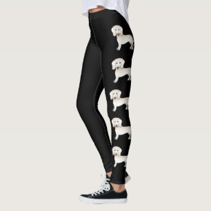 Cream Smooth Coat Dachshund Süße Cartoon Hunde Leggings