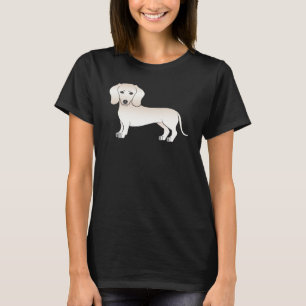 Cream Smooth Coat Dachshund Süßer Cartoon-Hund T-Shirt