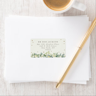 Cream Snowberry+Eucalyptus-Adressenkennzeichen Adressaufkleber