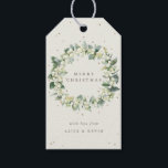 Cream Snowberry Eukalyptus Christmas/Holiday Geschenkanhänger<br><div class="desc">Ein personalisierter Weihnachts-/Feiertagsgeschenk-Tag mit einem Kranz von handgemalten Snowberries und Eukalyptus. Der gesamte Text ist vollständig editierbar,  sodass Sie die Nachricht/den Stil/die Farbe/die Größe leicht ändern können. Andere Designs und Koordinationsgegenstände sind in meinem Shop erhältlich.</div>