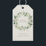 Cream Snowberry Eukalyptus Christmas/Holiday Geschenkanhänger<br><div class="desc">Ein personalisierter Weihnachts-/Feiertagsgeschenk-Tag mit einem Kranz von handgemalten Snowberries und Eukalyptus. Der gesamte Text ist vollständig editierbar,  sodass Sie die Nachricht/den Stil/die Farbe/die Größe leicht ändern können. Andere Designs und Koordinationsgegenstände sind in meinem Shop erhältlich.</div>