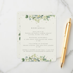 Cream Snowberry+Eukalyptus Ewedding Probe Begleitkarte