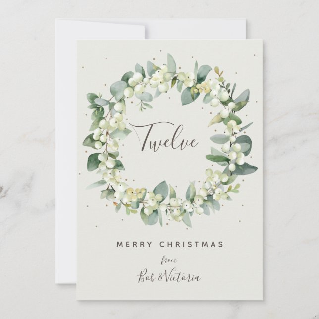 Cream Snowberry+Eukalyptus Tischnummer (Vorderseite)