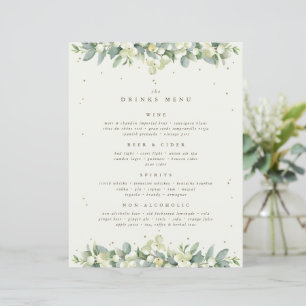 Cream Snowberry+Eukalyptus Wedding Drinks/Bar Menu