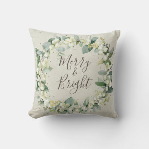 Cream Snowberry + Eukalyptus Weihnachtsbrand Kissen