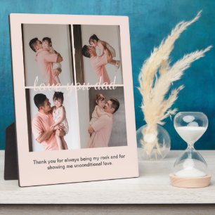 Cream Soft Happy Vatertag Geschenk Foto Collage Fotoplatte