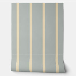 Cream Stripes Vertical Pattern Dusty Blue Tapete