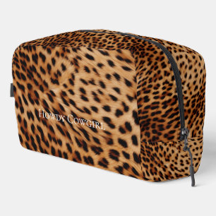 Cream Tan Brown Leopard Print Waschbeutel