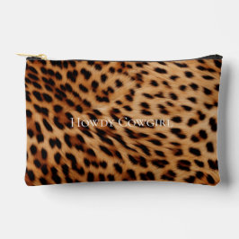 Cream Tan Brown Leopard Print Waschbeutel