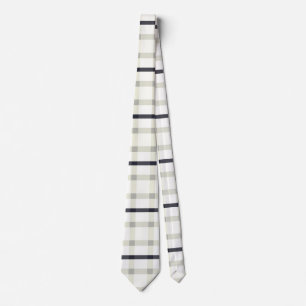 Cream Tartan in Grau und Schwarz Krawatte