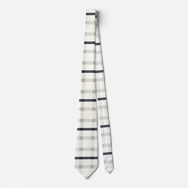 Cream Tartan in Grau und Schwarz Krawatte (Vorderseite)