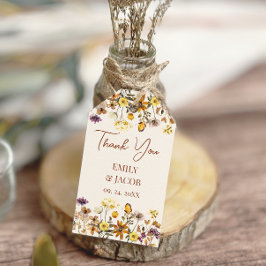 Cream & Terracotta Wildblume Boho Wedding Geschenkanhänger